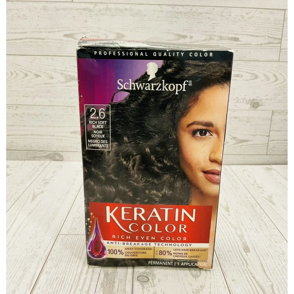 Schwarzkopf Keratin Color 2.6 Rich Soft Black Permanent Hair Color